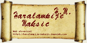 Haralampije Maksić vizit kartica